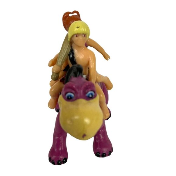 Pebbles & Bamm Bamm Riding Dino PVC Toy Figure 1992 Dakin Amblin Flintstones - Picture 5 of 8